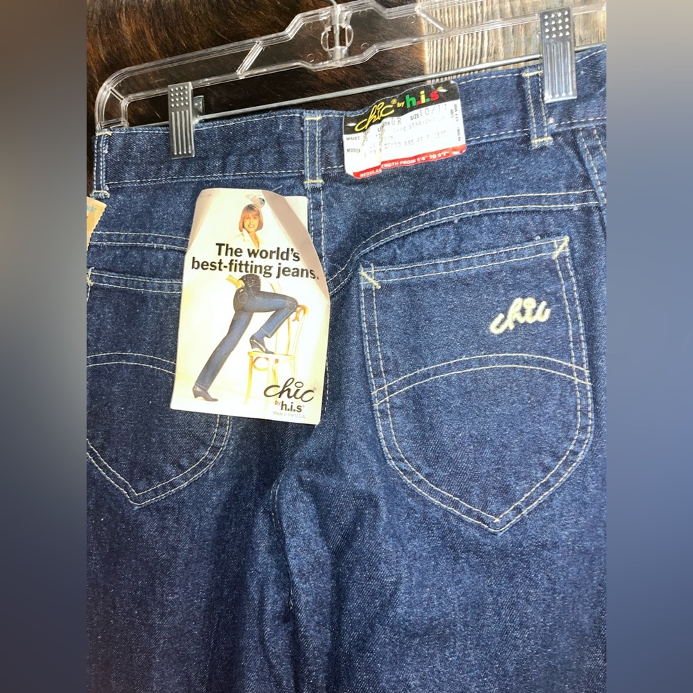 Deadstock vintage Chic by h.i.s new with tags size 26W dark wash straight leg - Picture 4 of 7